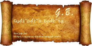 Gyöpös Beáta névjegykártya